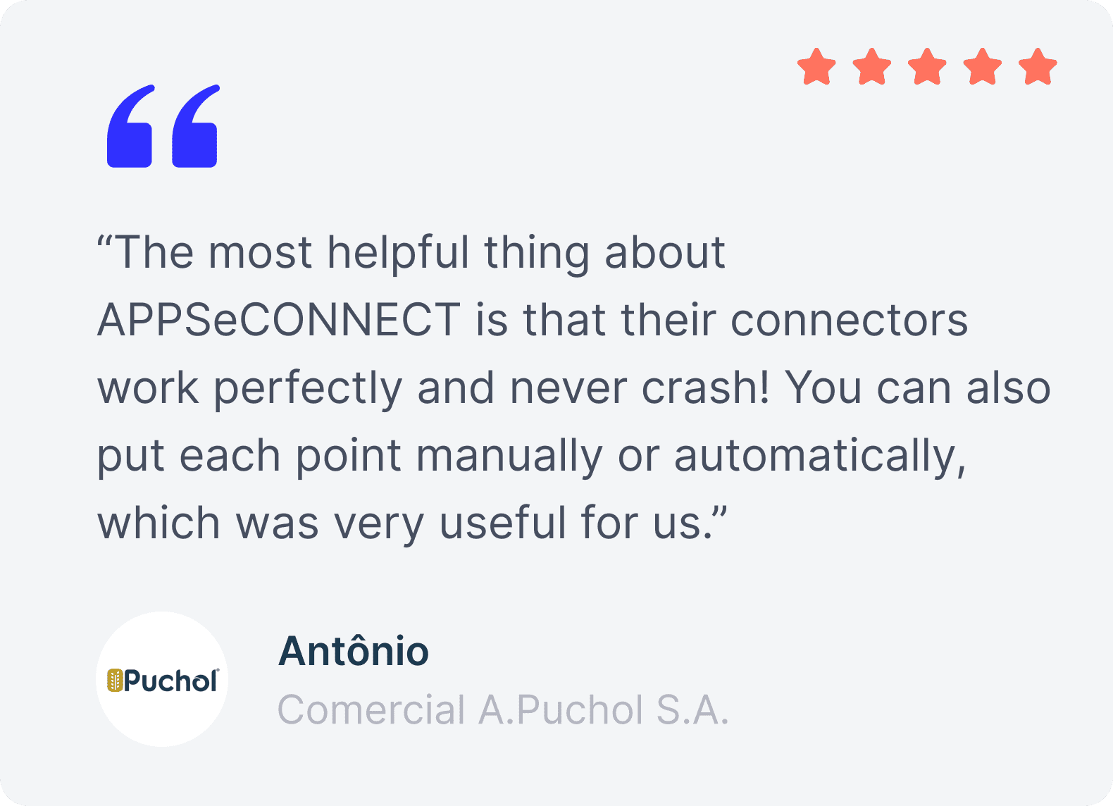 APPSeCONNECT customer testimonial