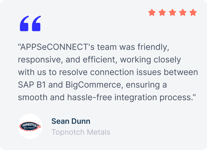 APPSeCONNECT customer testimonial
