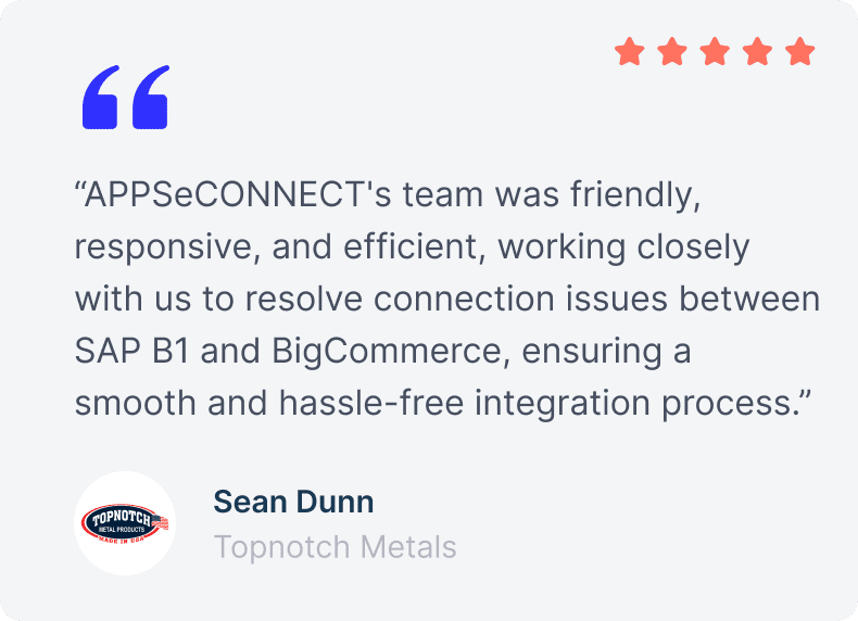 APPSeCONNECT customer testimonial