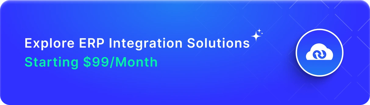 ERP integration solutions with prebuilt connectors starting at $99 per month