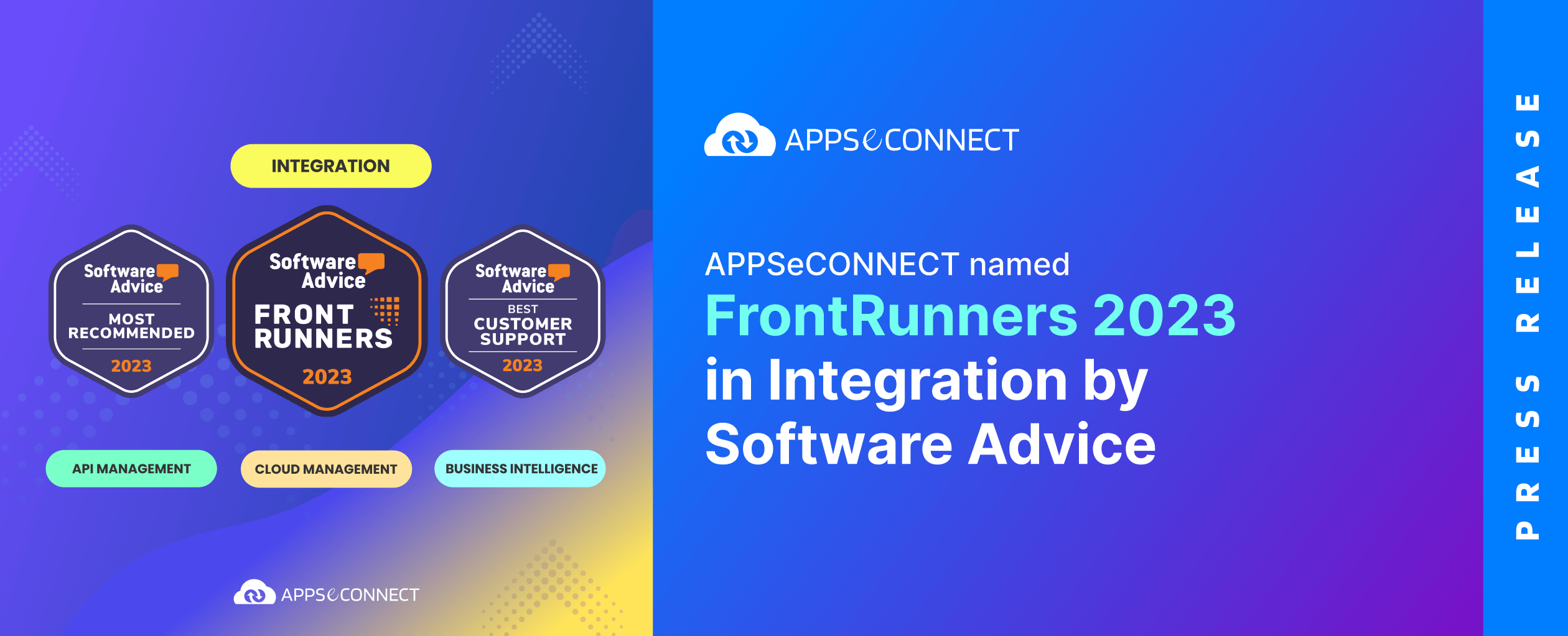 APPSeCONNECT Named FrontRunners 2023 in Integration by Software Advice