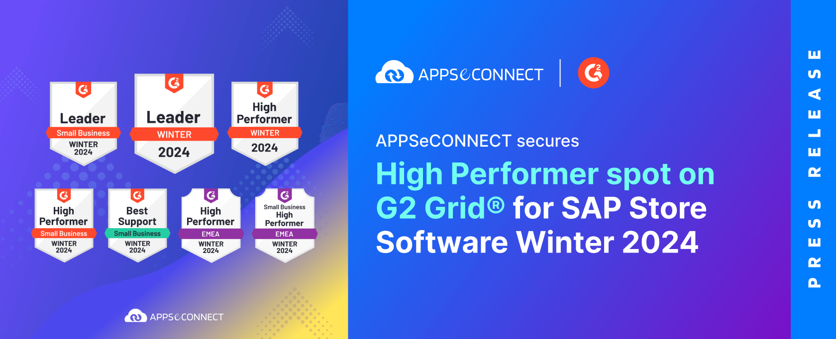 APPSeCONNECT Secures High Performer spot on G2 Grid® for SAP Store Software Winter 2024