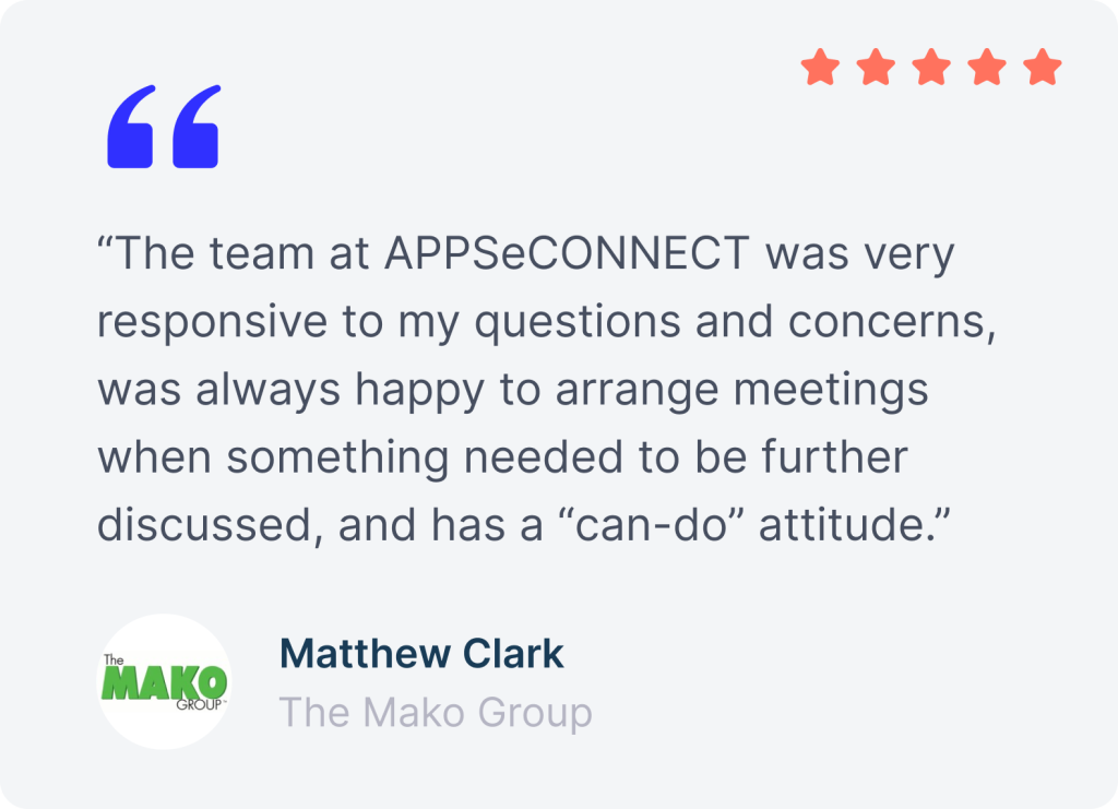 Customer testimonial