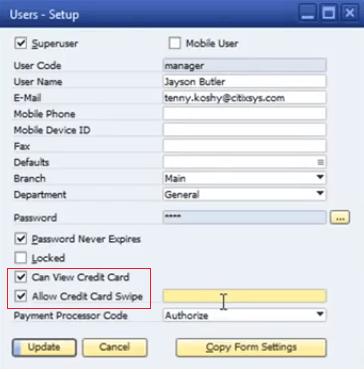users-setup-for-credit-cards-in-sap-b1