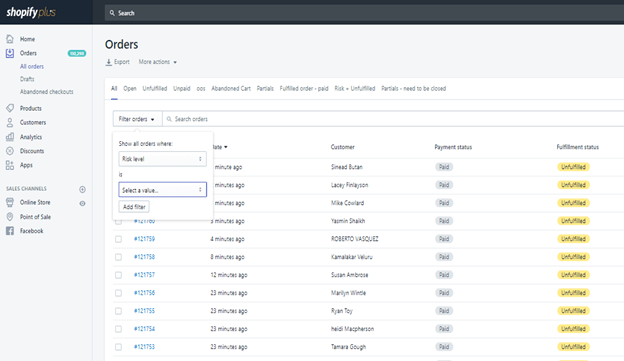 shopify-orders-main-page