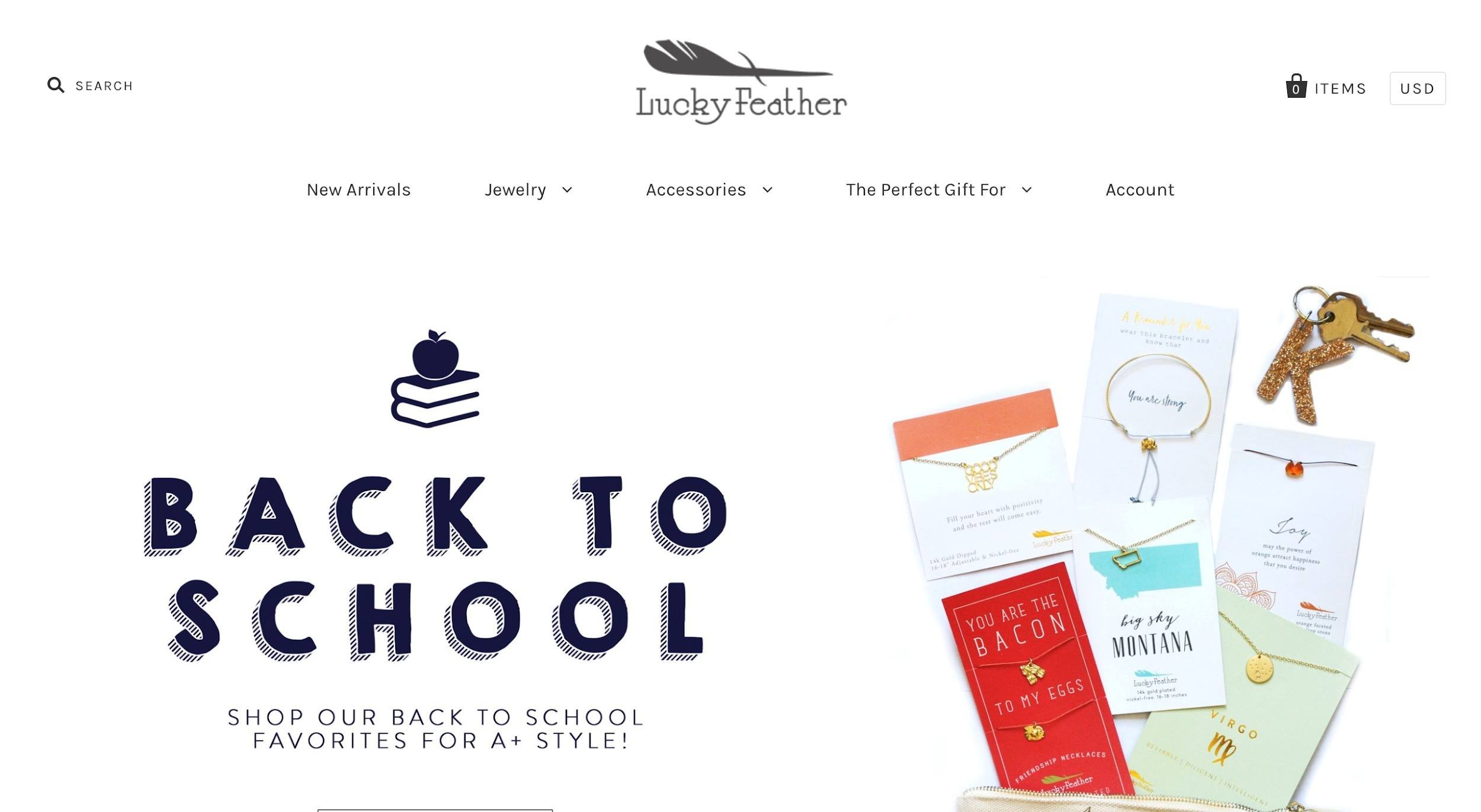 lucky-feather-shopify-website