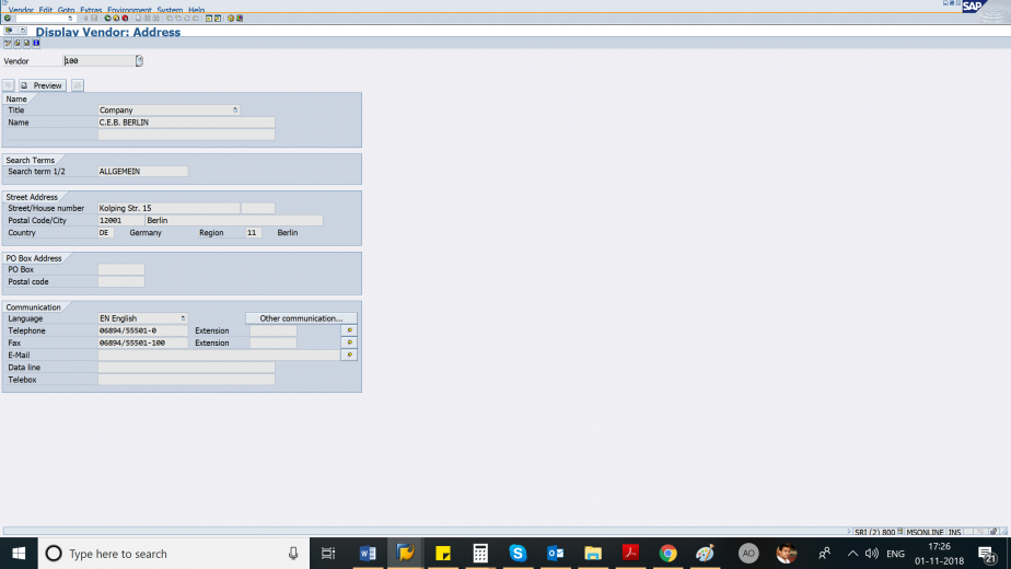 display master vendor sap display master vendor sap
