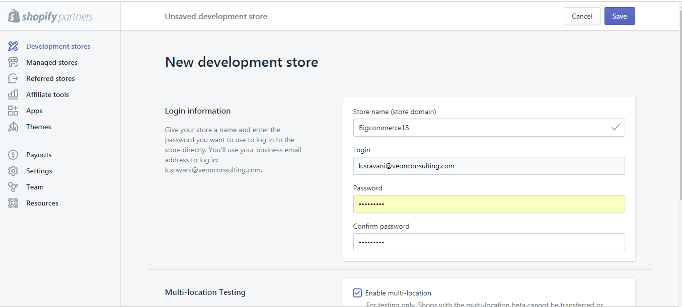 shopify-development-stores