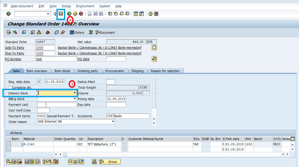 create-sales-order-in-SAP-remove-delivery-block