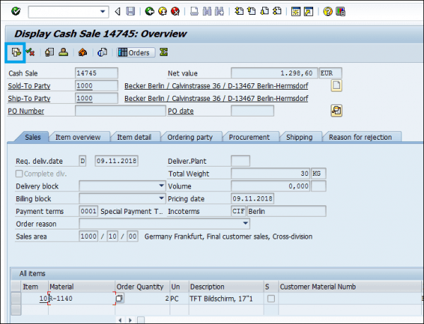 sap-cash-sales