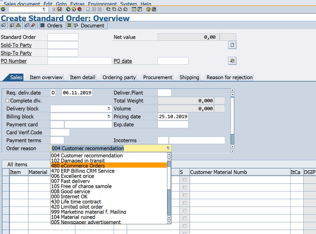 sap account assignment sales order