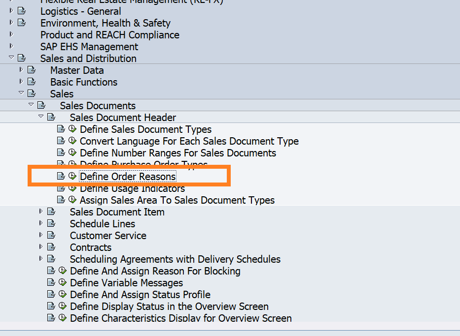 sap order reason account assignment