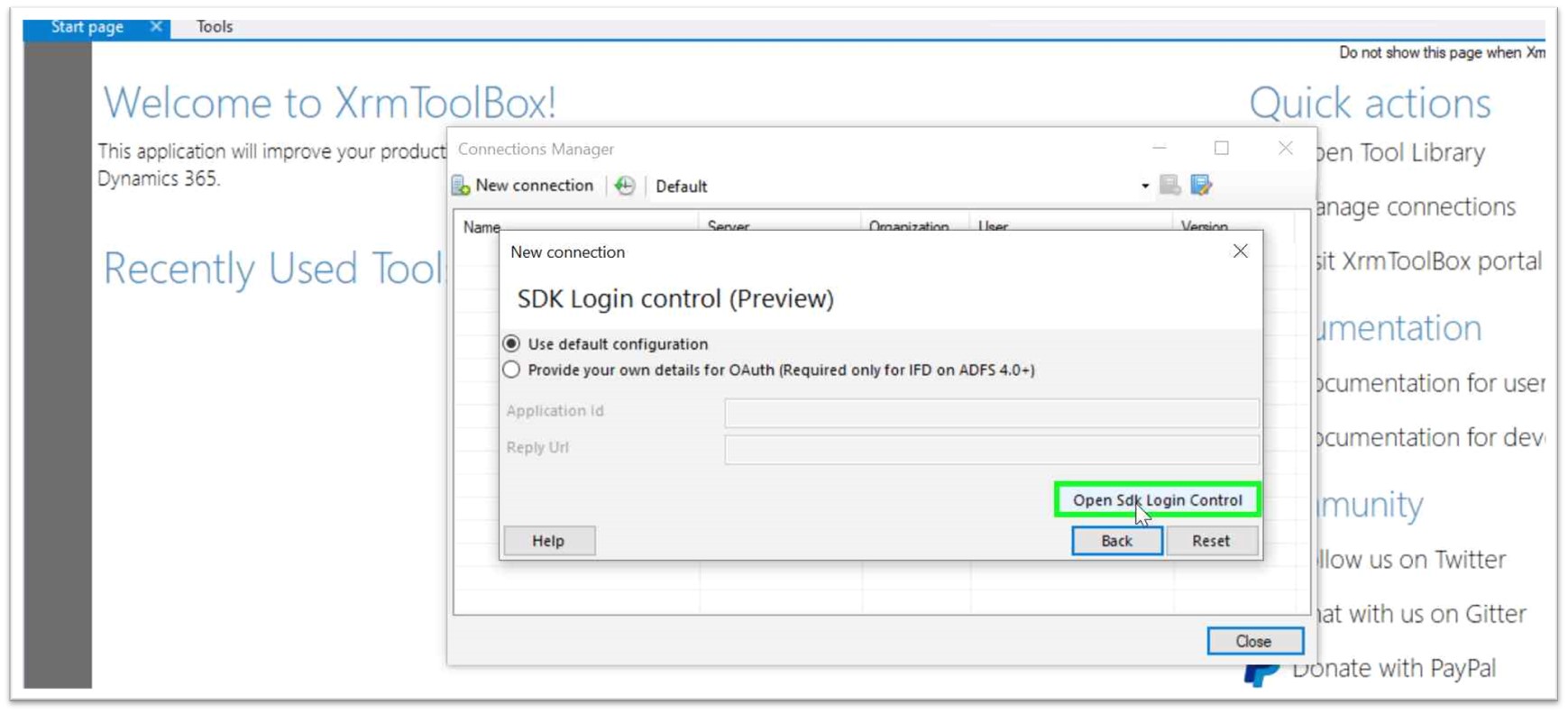 XrmToolBox-SDK-login-control