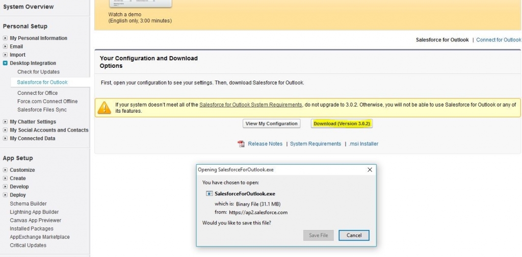 How to connect Salesforce CRM with Microsoft Outlook - 5