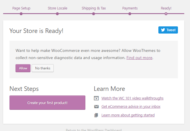 Create WooCommerce Store 