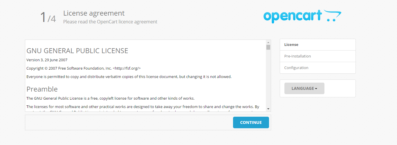 Opencart License Agreement