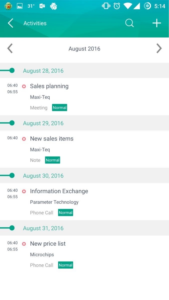 SAP B1 sales activities