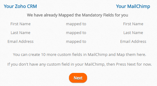 Sync your Zoho CRM Leads to MailChimp 5