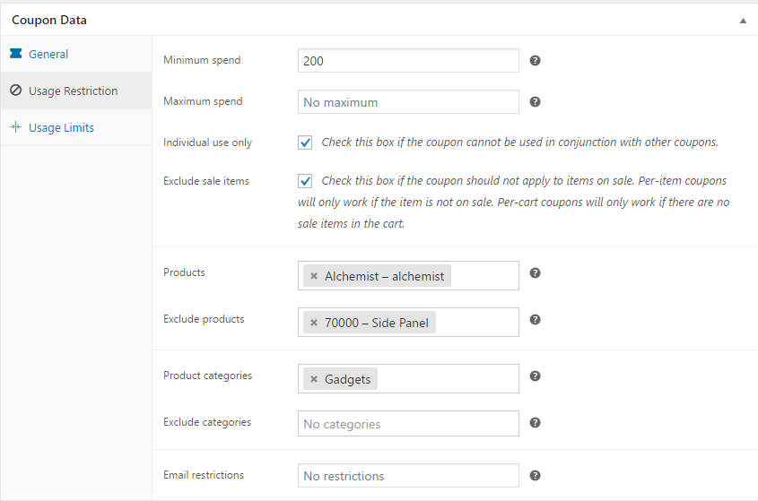 Woocommerce Coupon Data
