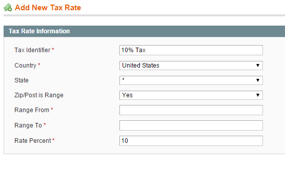 Add new tax rate