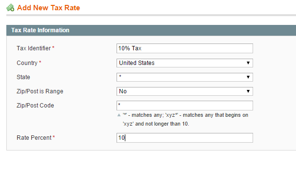 Add new tax rate