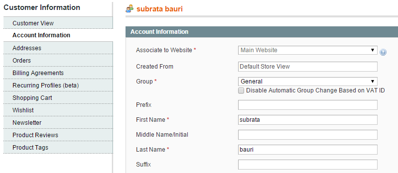 Customer Information