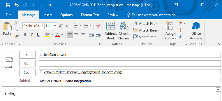 integrate outlook with zoho crm