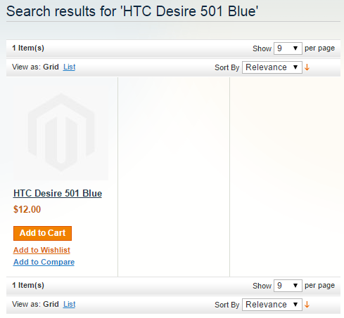 Product Search Result