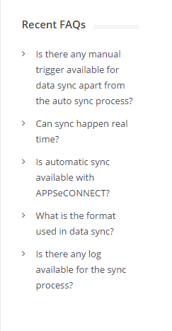 recent faqs