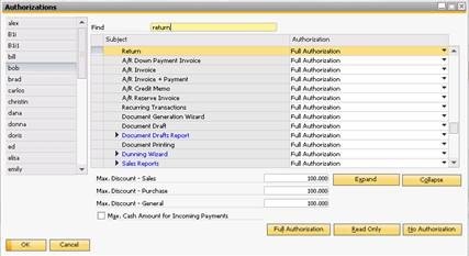 SAP Business One 9.0 Authorizations and Form Settings