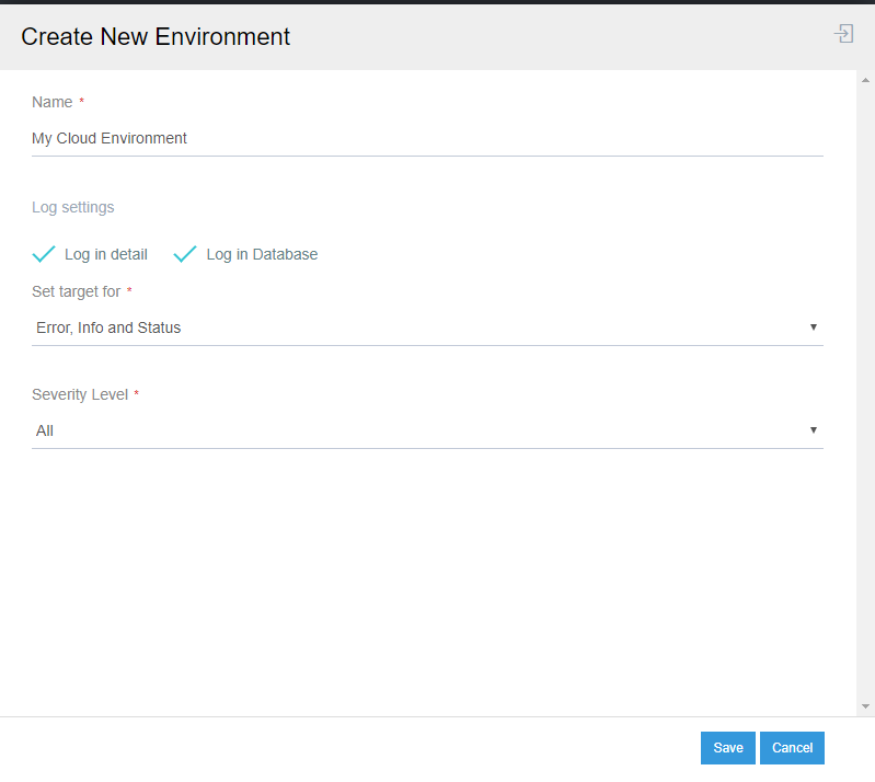 Create new environment