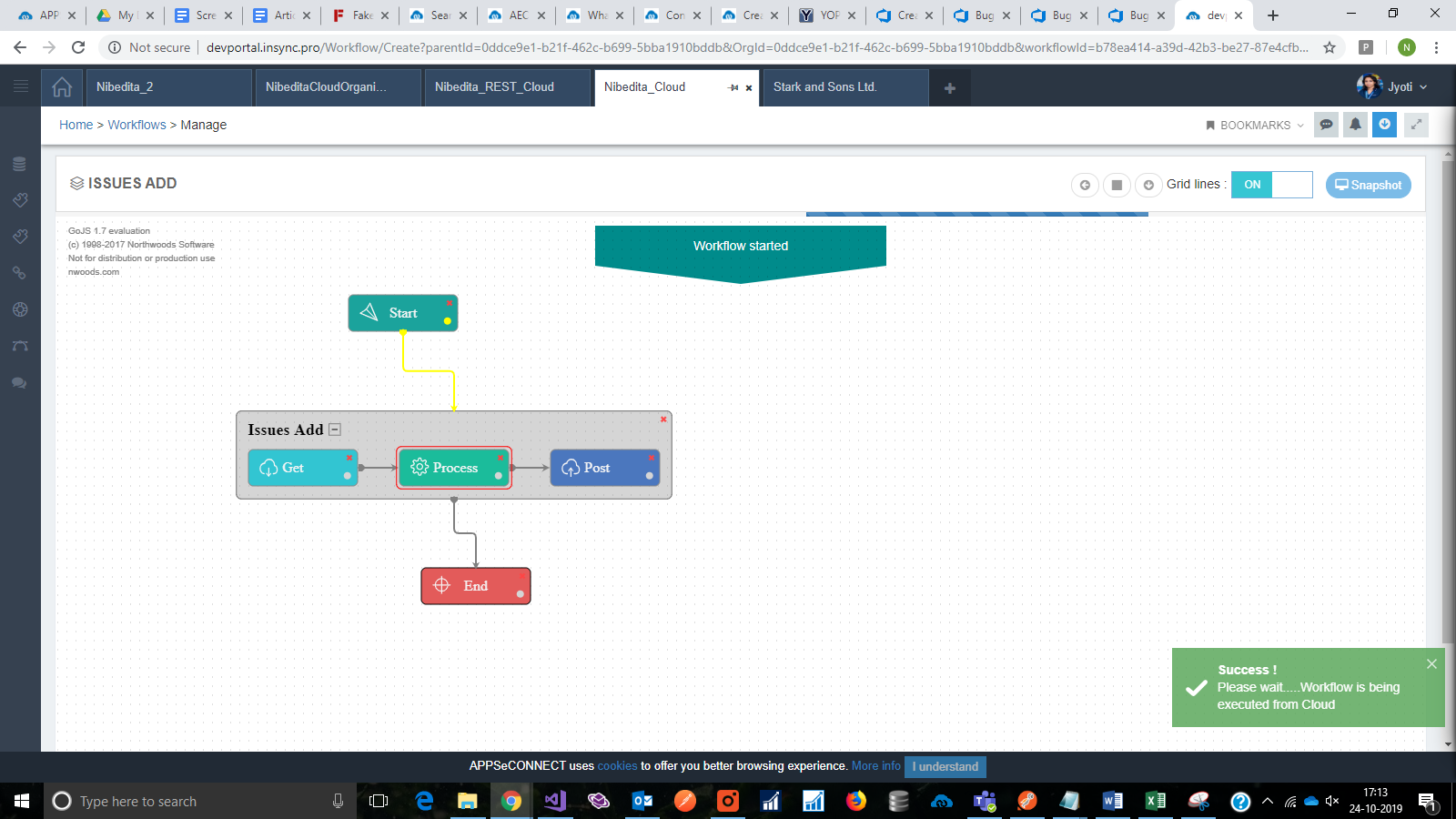executing workflow