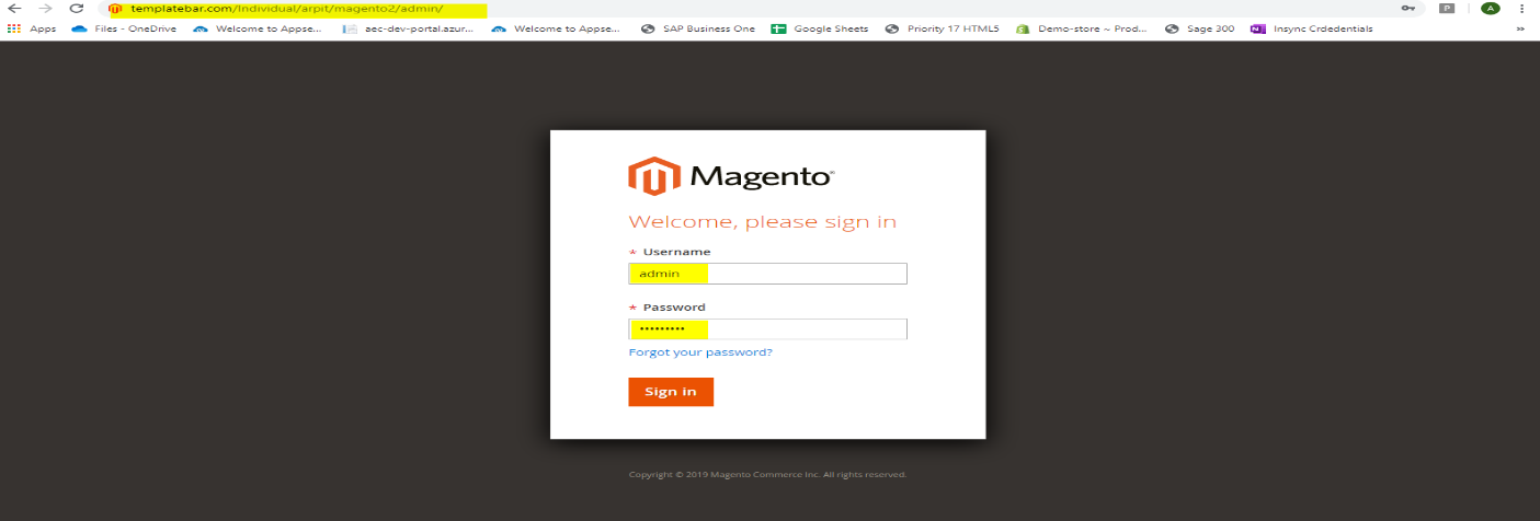 Magento Login