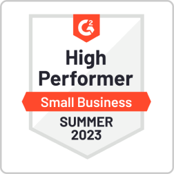 High-Performer-Small-Business-Summer-G2-Badge-2023