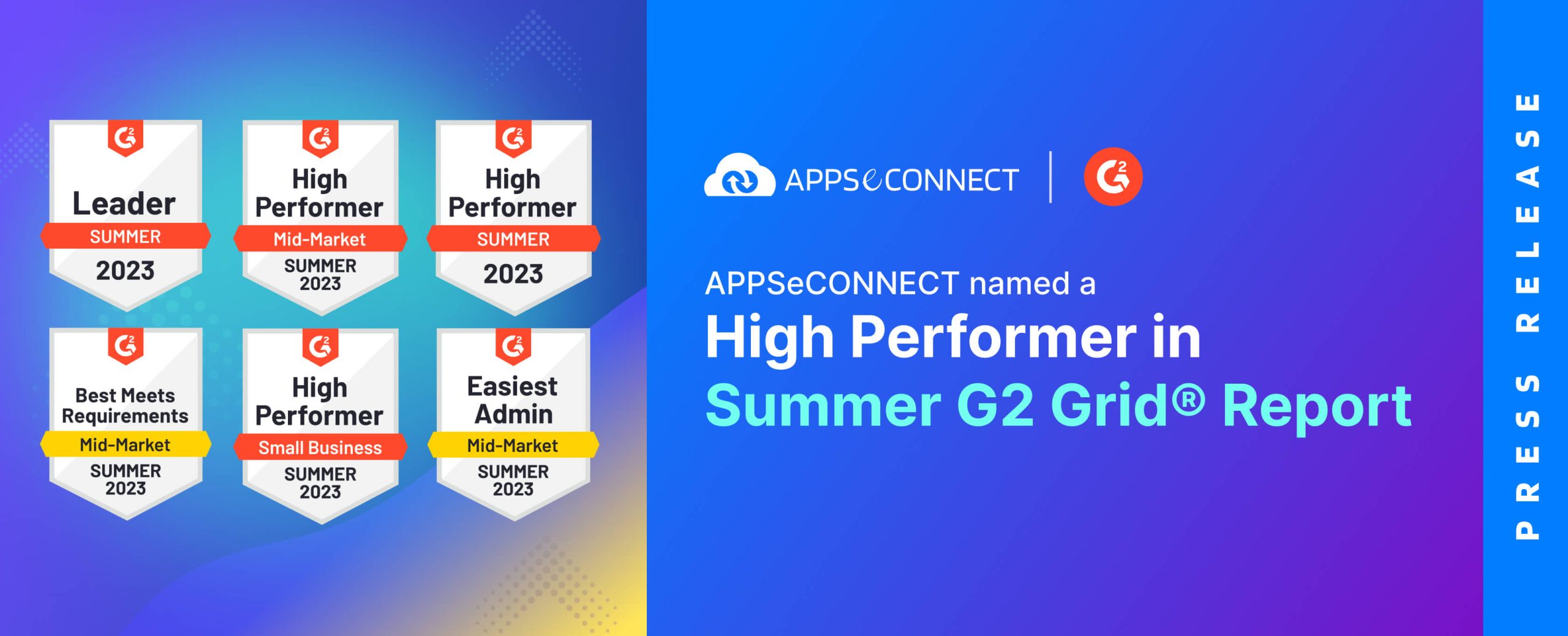 APPSeCONNECT High Performer Summer 2023 G2 Grid® Report