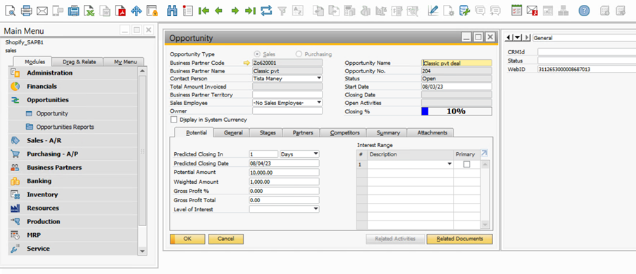 deal-synced-with-zoho-crm-and-sap-business-one-integration