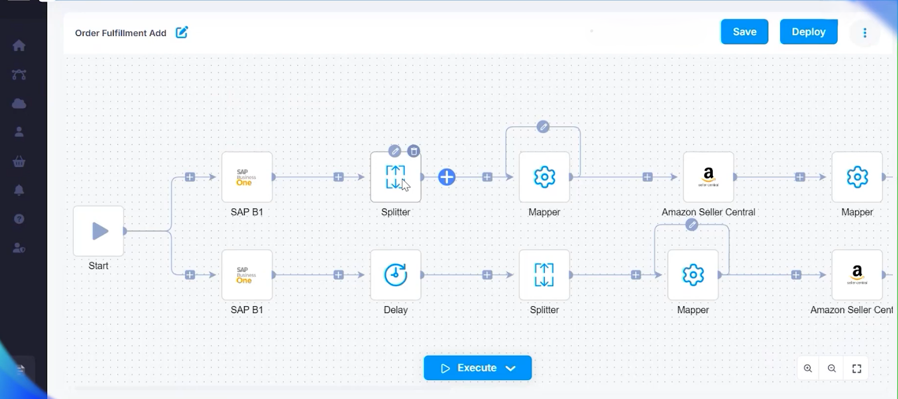 APPSeCONNECT iPaaS visual workflow builder