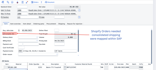 APPSeCONNECT map the Shopify flag to SAP ECC