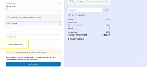 Consolidated Shipping option at Shopify Plus checkout