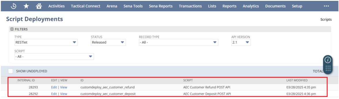 Deploy the RESTlet version