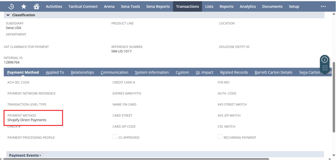 populate Payment Method on Customer