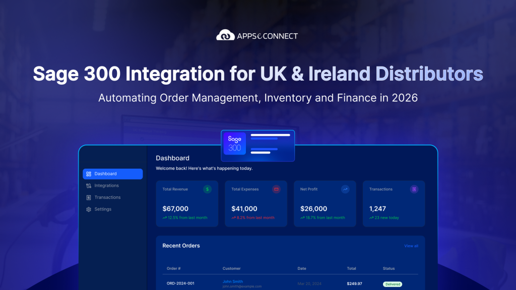 Sage 300 Shopify integration UK Ireland distributor data flow