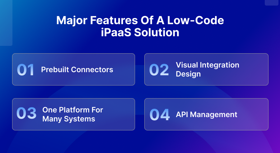 major features of a low-code IPaaS solution